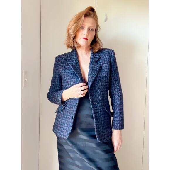 Vintage 90s Liz Tweed Blazer in Purple Size 8M Classic Heritage Preppy - Picture 11 of 11